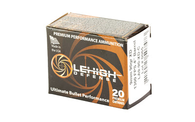 Lehigh Defense Xtreme Defense 9mm 90 Grain Monolithic Hollow Point Ammunition (20 Rounds per Box)