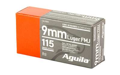 Aguila Ammunition 9mm 115-Grain FMJ Pistol Cartridges * 50 Rounds per Box