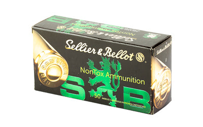 Sellier & Bellot 9mm 115 Grain Full Metal Jacket Pistol Ammunition * Non-Toxic, 50 Rounds per Box