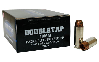 DoubleTap Ammunition 10mm 155 Grain Lead-Free Copper Hunting and Defense Rounds (20/1000)