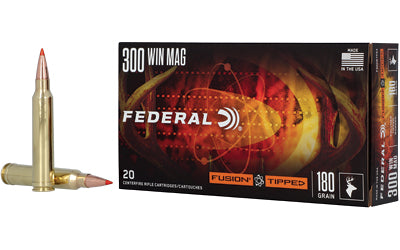Federal Fusion Tipped .300 Winchester Magnum 180-Grain Polymer Tip Rifle Ammunition - Box of 20