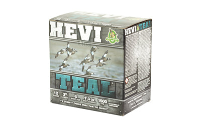 HEVI-Shot HEVI-Teal 12 Gauge 3-Inch #6 Shot * High-Velocity Waterfowl Load with 1? Ounce of Shot, 25 Rounds per Box