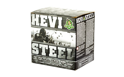HEVI-Shot HEVI-Steel 12 Gauge 3.5-Inch Shotgun Shells, 1 3/8 Oz #3 - High-Velocity Steel Shotshells