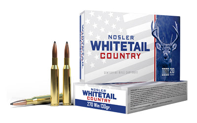 Nosler Whitetail Country 270 Winchester 130 Grain Solid Base Rifle Ammunition (20 Rounds)