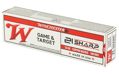 Winchester Ammunition S21SLF 21 Sharp Game & Target 25-Grain Copper Ammunition, 100 Rounds Per Box