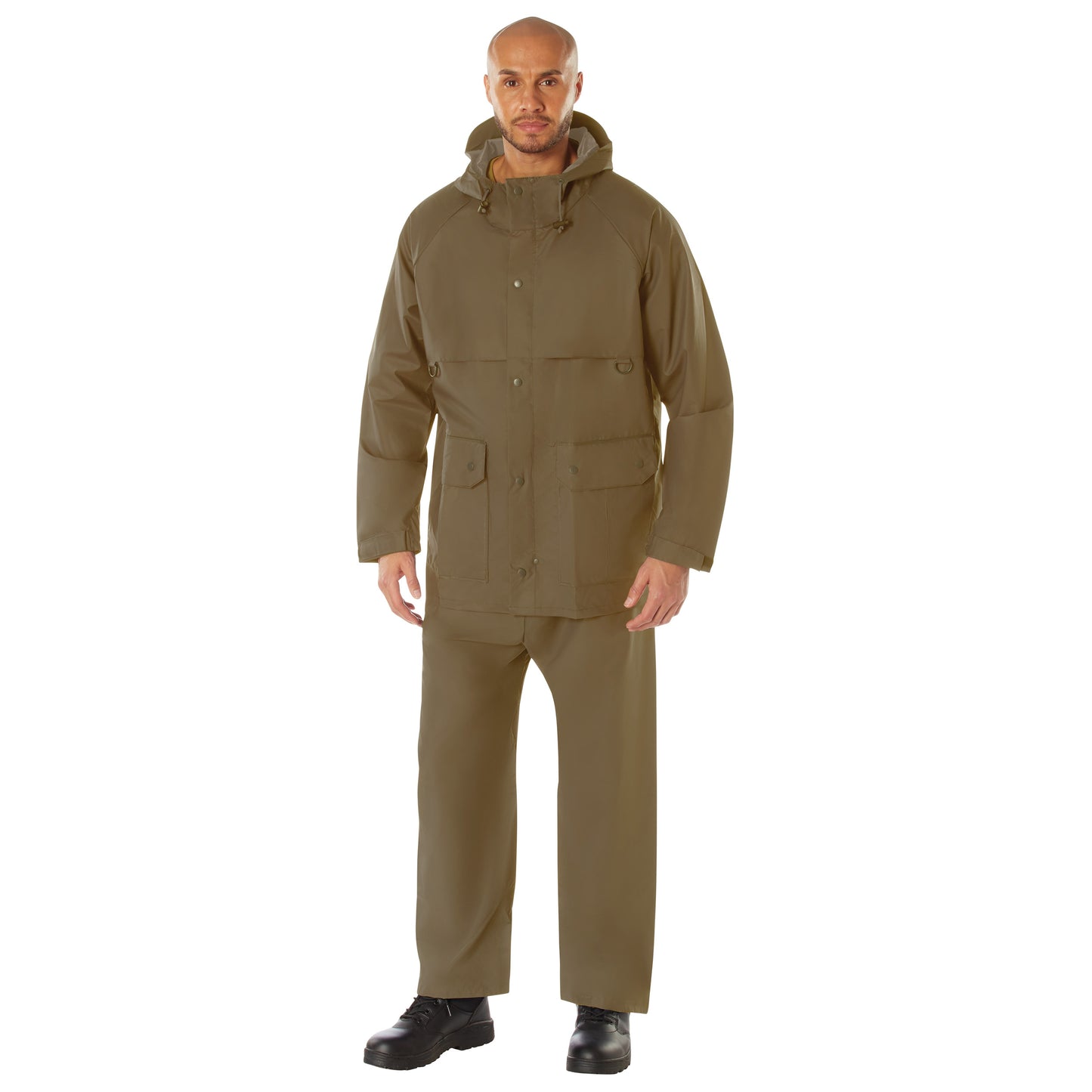Rothco 2 Piece Microlite PVC Rainsuit Coyote Brown Size S