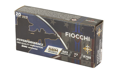 Fiocchi Ammunition Hyperformance SBR 223 Remington 77 Grain Boat Tail Hollow Point - Pack of 20 Rounds