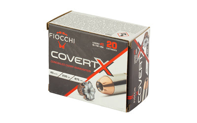 Fiocchi Ammunition Covert X 45 ACP 230-Grain Hollow Point Ammunition, 20 Rounds Per Box