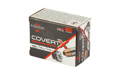 Fiocchi Ammunition Covert X 9mm 124-Grain Jacketed Hollow Point Ammo * Reliable Self-Defense Round