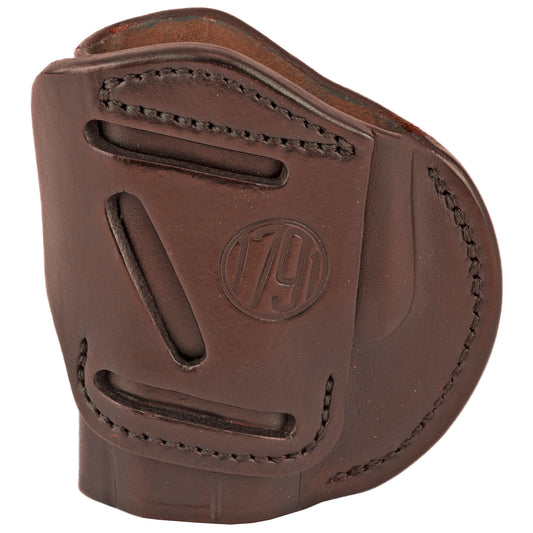 1791 Gunleather 4 Way Holster - Handcrafted Brown Leather Belt Holster for Right Hand