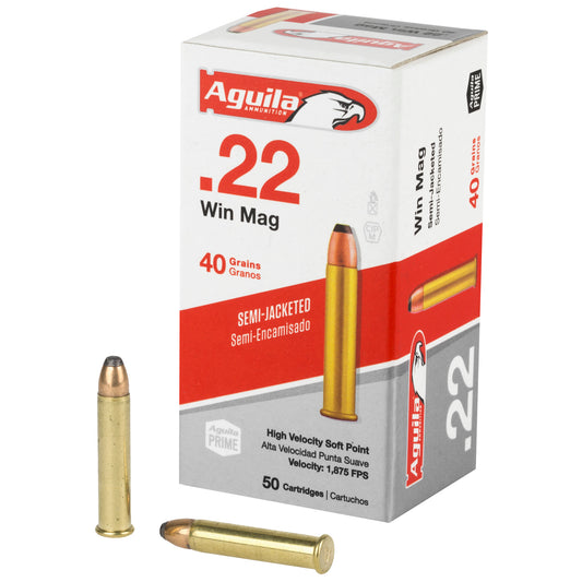 Aguila Ammunition 22 WMR 40 Grain Soft Point - 50 Rounds Per Box, 1000 Rounds Case