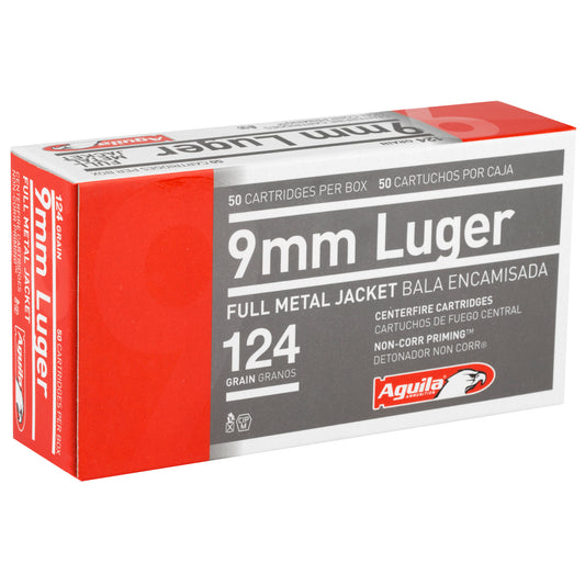 Aguila Ammunition 9mm 124 Grain FMJ Pistol Rounds * Perfect for Home Defense and Target Shooting