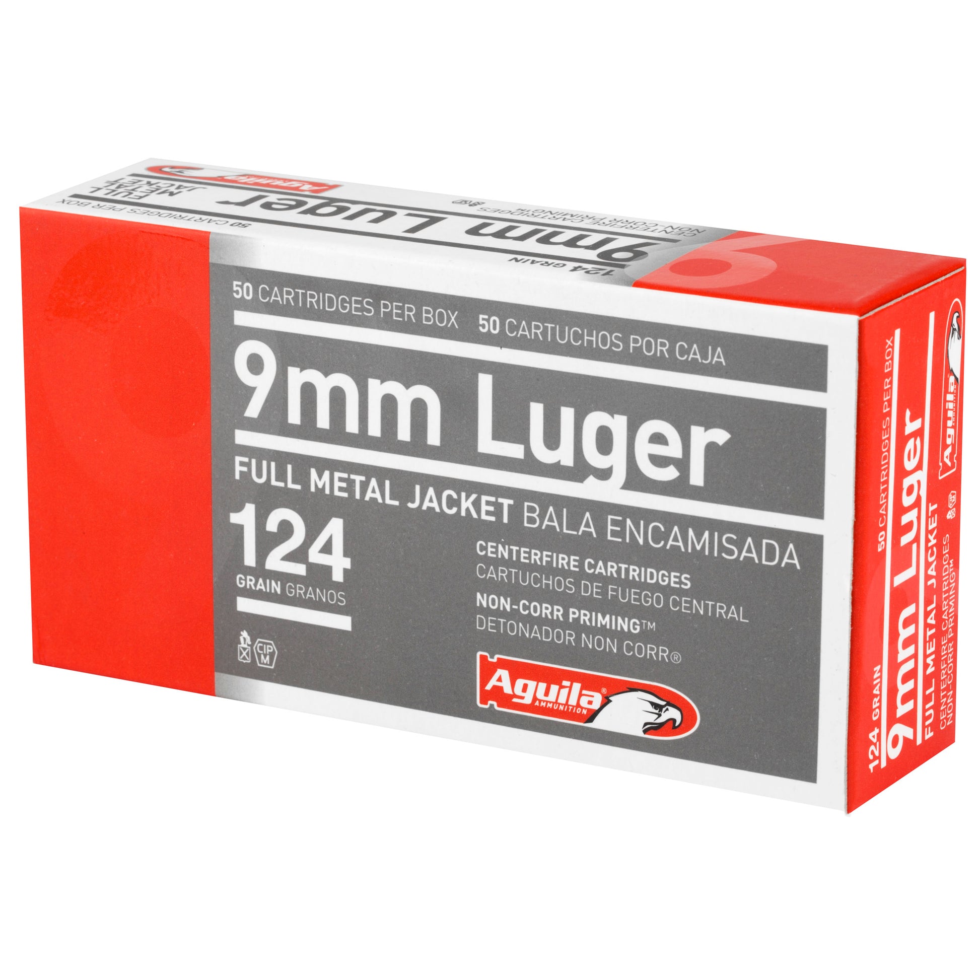 Aguila Ammunition 9mm 124 Grain FMJ Pistol Rounds * Perfect for Home Defense and Target Shooting