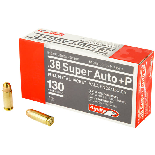 Aguila Ammunition 38 Super Pistol 130-Grain Full Metal Jacket, 50 Rounds