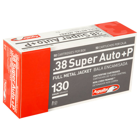 Aguila Ammunition 38 Super Pistol 130-Grain Full Metal Jacket, 50 Rounds