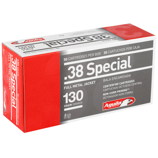 Aguila Ammunition 38 Special 130-Grain Full Metal Jacket Pistol Cartridges (50 Rounds per Box, 1000 per Case)