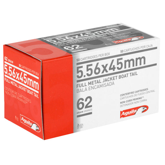 Aguila Ammunition 556 NATO 62 Grain Full Metal Jacket Boat Tail Rifle Ammunition (50 Rounds Per Box)