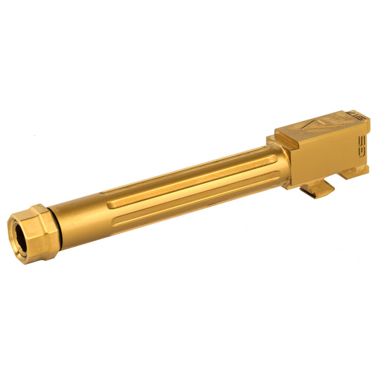 Agency Arms Mid Line Gold Threaded and Fluted 9mm Barrel for Glock 17 G5 (Part #MLG17G5T-FTIN)