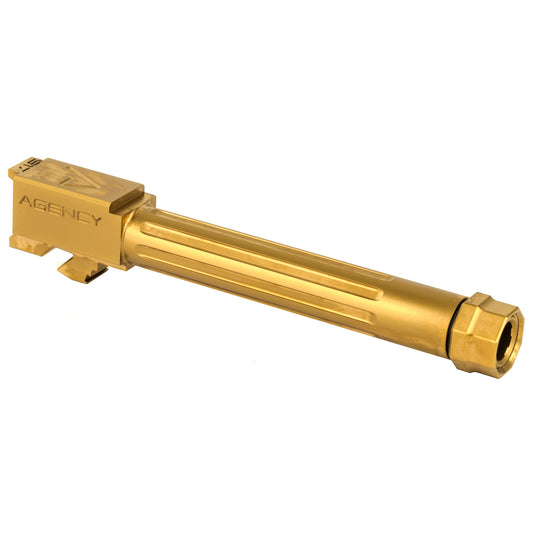 Agency Arms Mid Line Gold Threaded and Fluted 9mm Barrel for Glock 17 G5 (Part #MLG17G5T-FTIN)
