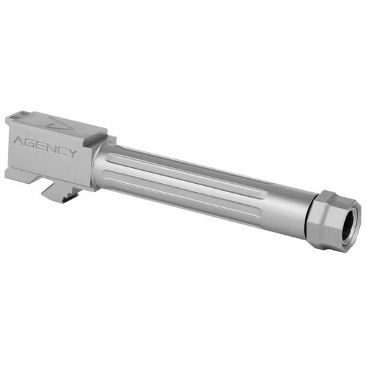 Agency Arms Mid Line Threaded & Fluted 9mm Barrel for Glock 19 G5 * Silver Finish