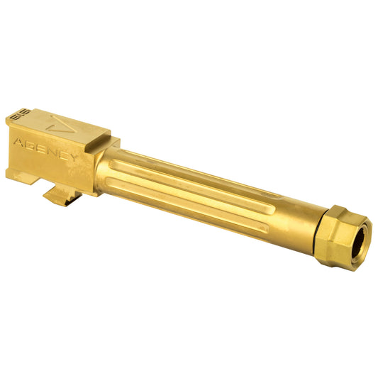 Agency Arms Mid Line Threaded & Fluted 9mm Barrel for Glock G19 G5 * Gold Finish