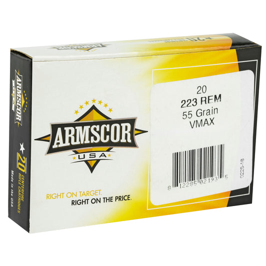 Armscor 223 Remington 55 Grain V-Max Ammo - Reliable Performance for Hunting and Shooting