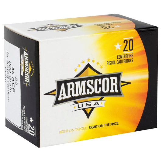 Armscor 45 ACP 230-Grain Hollow Point Ammunition - 20 Rounds per Box, 500 Rounds per Case