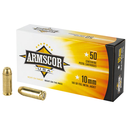 Armscor 10mm 180-Grain Full Metal Jacket Ammunition * Reliable Performance for Shooting Enthusiasts
