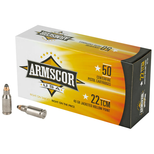 Armscor 22 TCM 40 Grain Hollow Point Ammo * 50 Rounds per Box, 1000 Rounds per Case