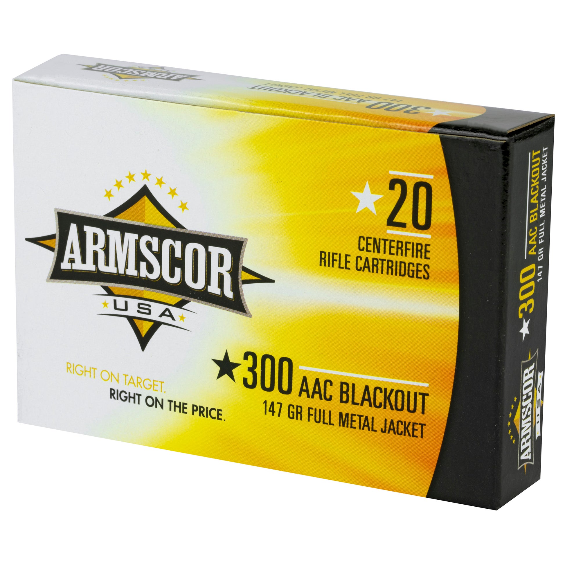 Armscor 300 Blackout 147-Grain Full Metal Jacket Ammo * 20 R rounds per Box, 200 per Case