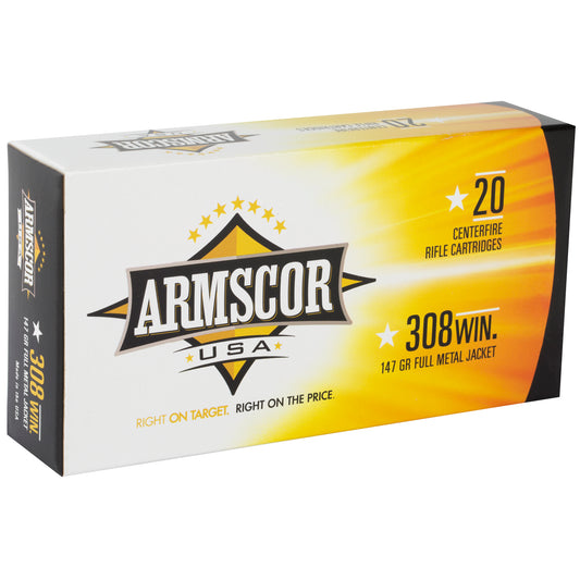 Armscor 308 Winchester 147-Grain FMJ Ammunition - Reliable Full Metal Jacket Rounds