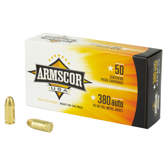 Armscor 380 ACP 95 Grain FMJ Ammunition - Reliable Full Metal Jacket Performance