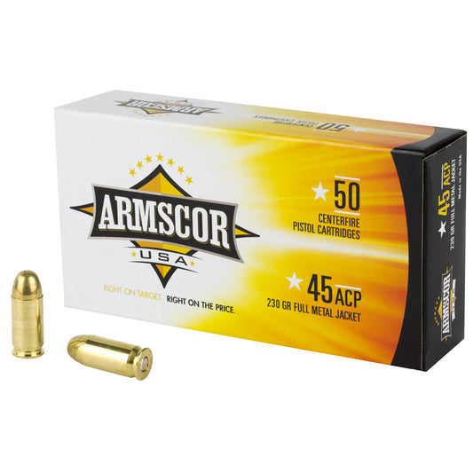 Armscor 45 ACP 230-Grain Full Metal Jacket Ammunition, 50 Rounds per Box