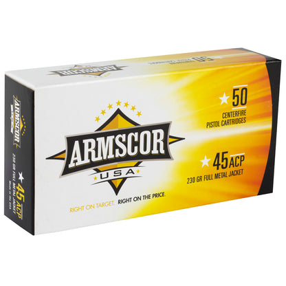 Armscor 45 ACP 230-Grain Full Metal Jacket Ammunition, 50 Rounds per Box