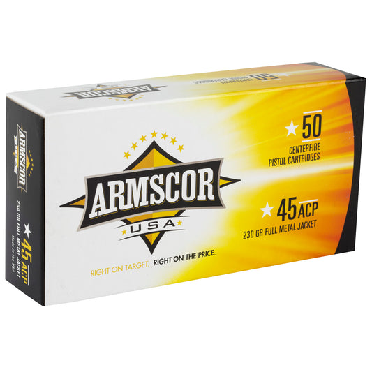 Armscor 45 ACP 230-Grain Full Metal Jacket Ammunition, 50 Rounds per Box