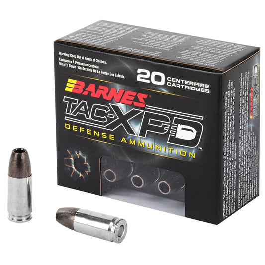 Barnes TAC-XPD 9mm 115-Grain Hollow Point Ammunition - 20 Rounds Per Box