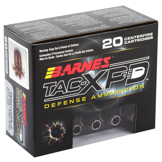 Barnes TAC-XPD 9mm 115-Grain Hollow Point Ammunition - 20 Rounds Per Box