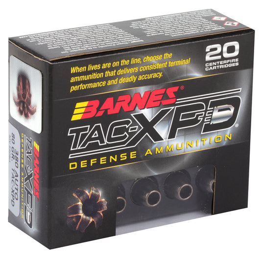 Barnes TAC-XPD .380 ACP 80-Grain Hollow Point Ammunition * 20 Rounds per Box, 200 Rounds per Case