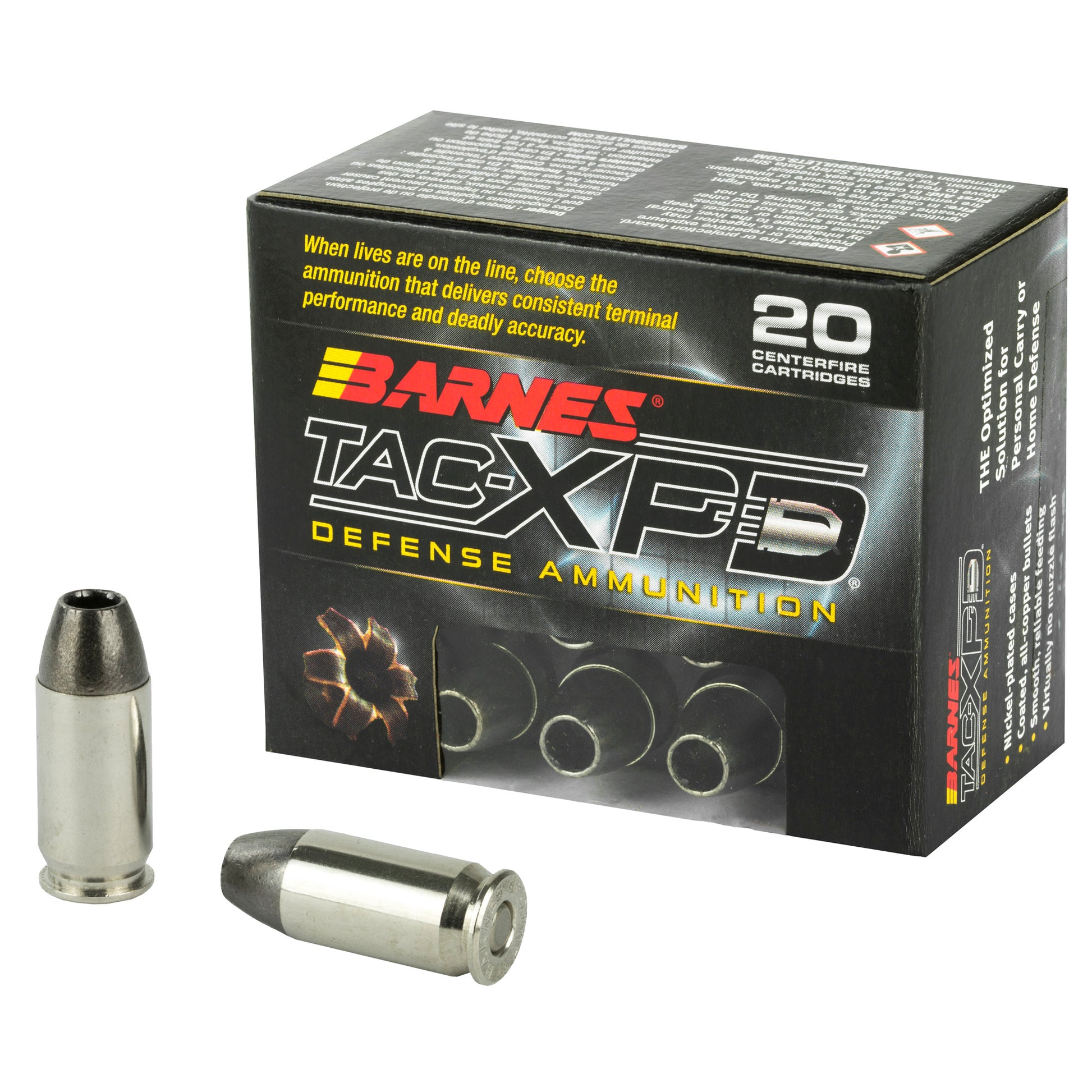 Barnes TAC-XPD .45 ACP 185-Grain Hollow Point Ammunition * Pack of 20 Rounds