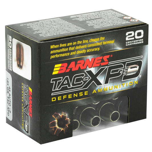 Barnes TAC-XPD .45 ACP 185-Grain Hollow Point Ammunition * Pack of 20 Rounds