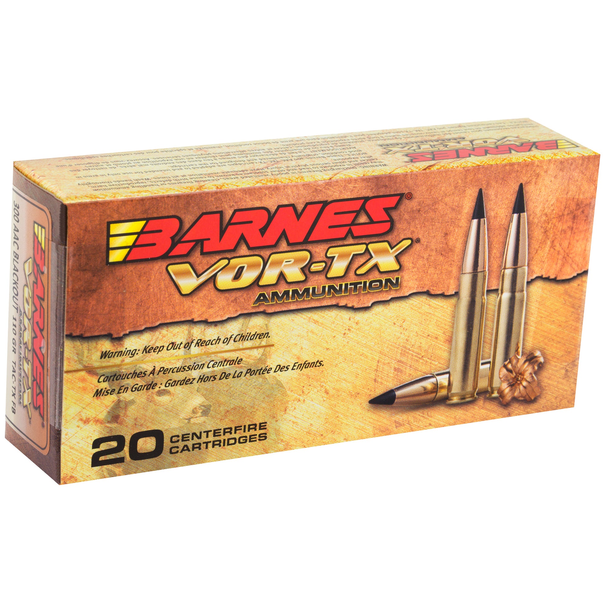Barnes VOR-TX 300 Blackout 110-Grain Tipped Triple Shock X Ammunition