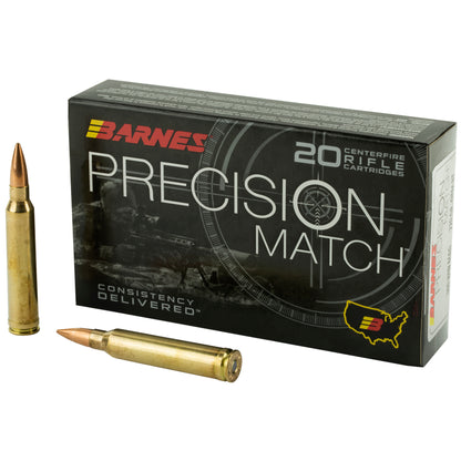 Barnes Precision Match 300 Winchester Magnum 220 Grain Open Tip Match Ammunition (20 Rounds per Box)