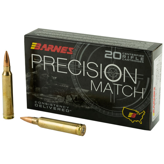 Barnes Precision Match 300 Winchester Magnum 220 Grain Open Tip Match Ammunition (20 Rounds per Box)
