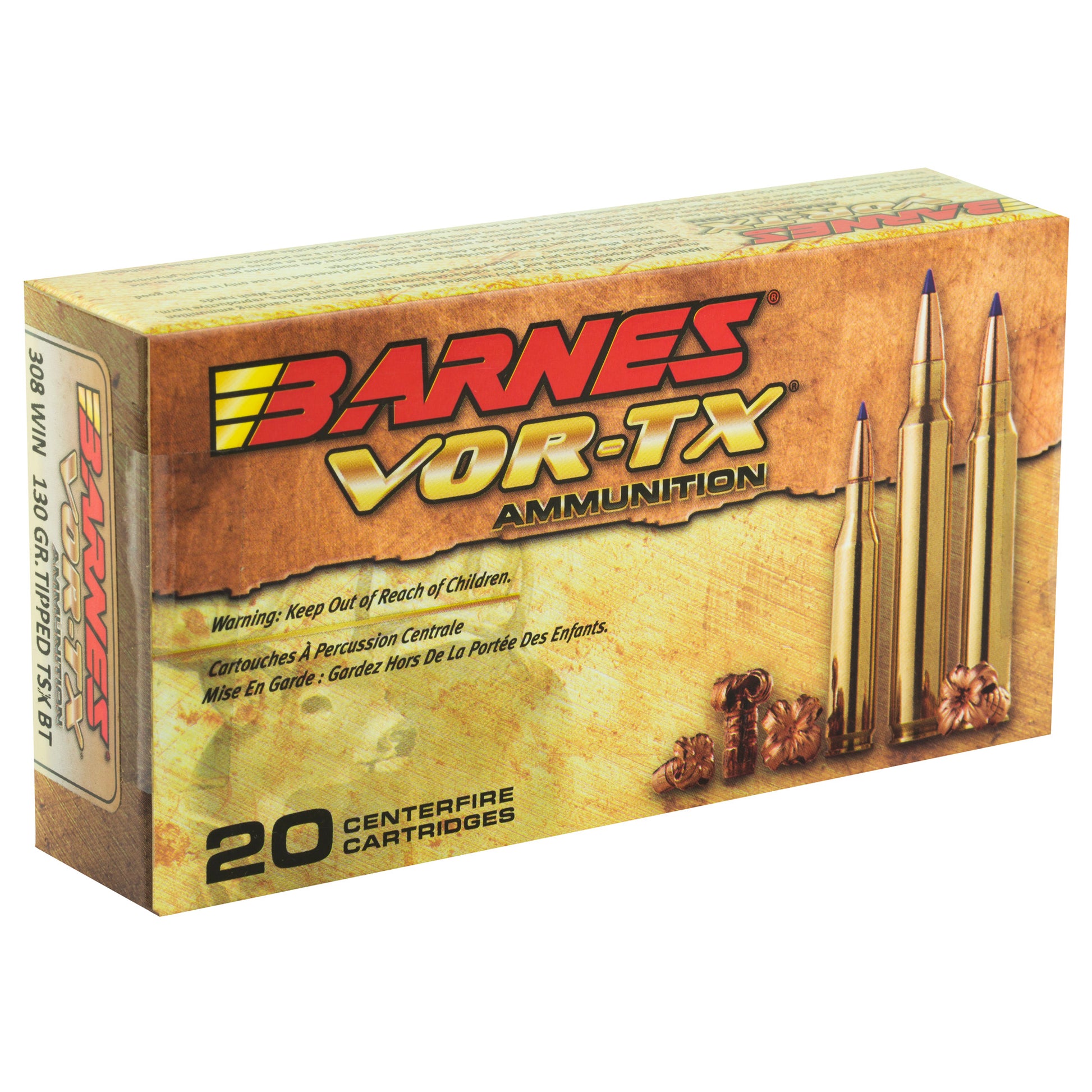 Barnes VOR-TX 308 Winchester 130 Grain Tipped Triple Shock X Ammunition * Precision Hunting Rounds