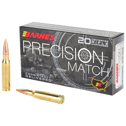 Barnes Precision Match .308 Winchester 175 Grain Open Tip Match Ammunition - 20 Rounds per Box