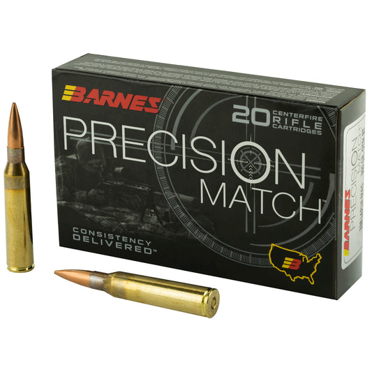 Barnes Precision Match 338 Lapua Mag 300-Grain Open Tip Match Ammunition - 20 Rounds