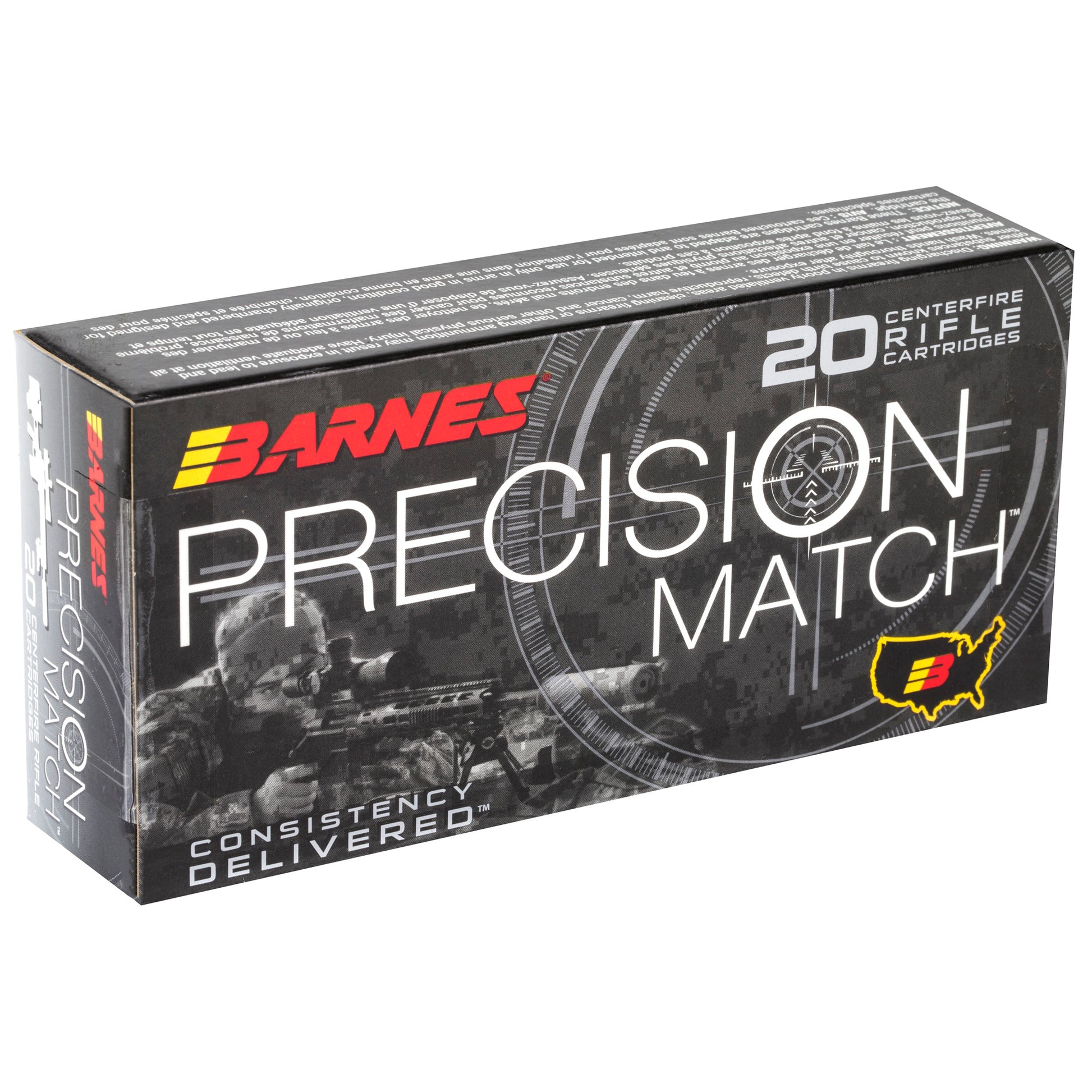 Barnes Precision Match 5.56 NATO 69 Grain Open Tip Match Ammunition - 20 Rounds
