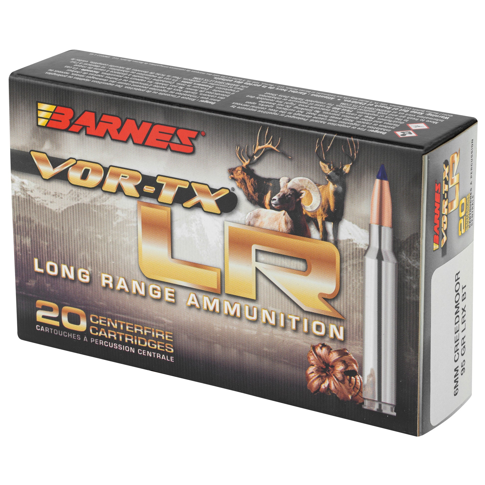 Barnes VOR-TX Long Range 6mm Creedmoor 95 Grain LRX Ammunition - Precision Hunting Load