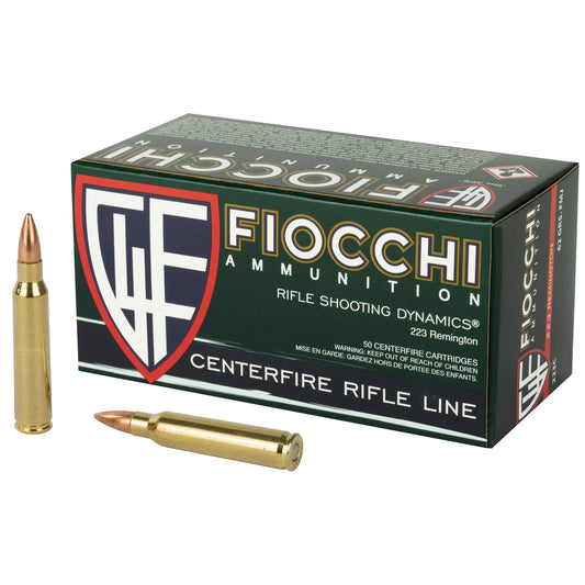 Fiocchi Ammunition 223 Remington 62 Grain Full Metal Jacket Boat Tail - 50 Rounds Box