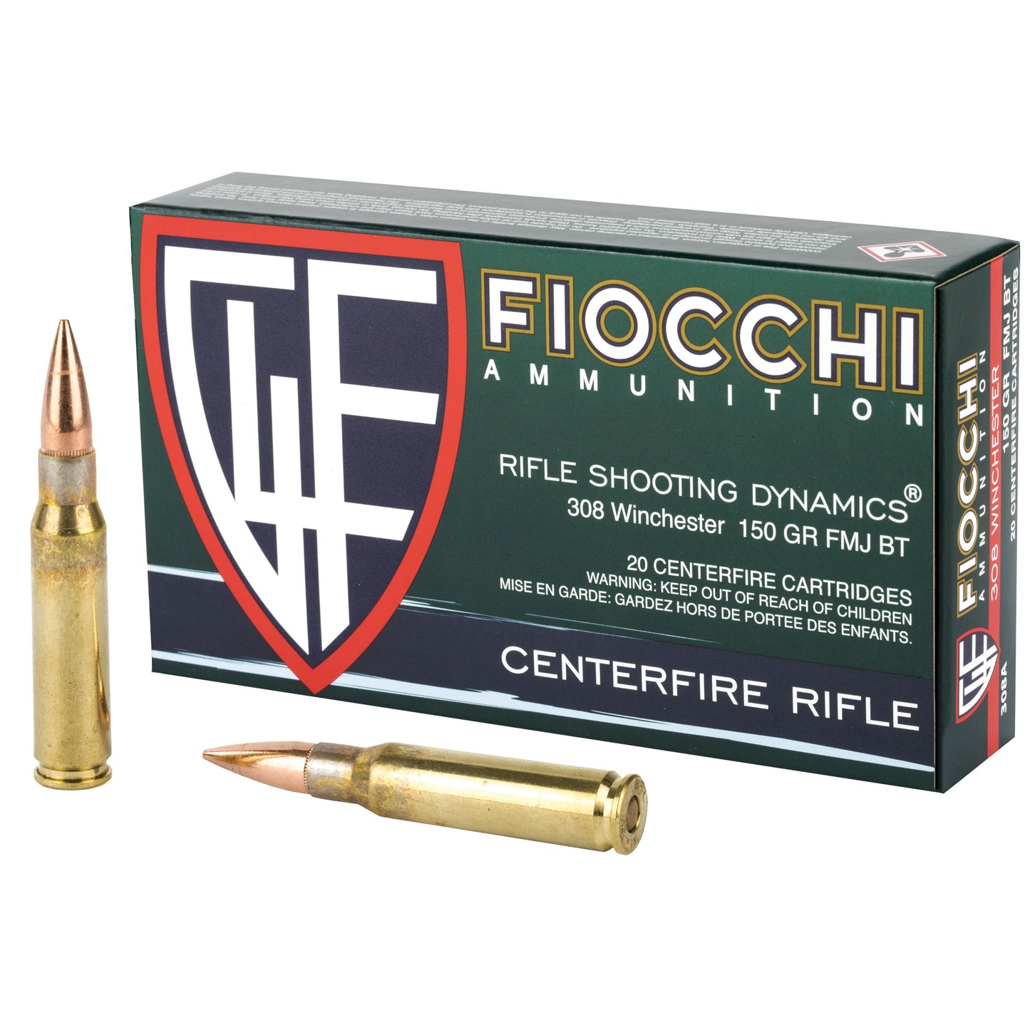 Fiocchi Ammunition Fiocchi Rifle 308 Winchester 150 Grain FMJ Boat Tail * 20 Rounds Per Box, 200 Per Case